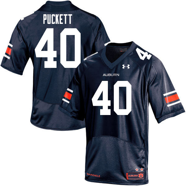 Men #40 Jacoby Puckett Auburn Tigers College Football Jerseys Sale-Navy